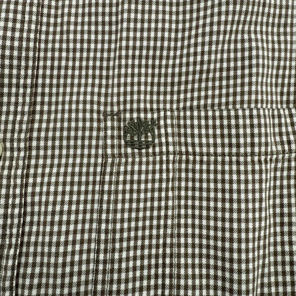 Vintage Y2K Timberland XL Brown Gingham Short Sleeve Button Down Shirt Mens